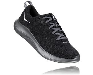 Hoka One One Hupana Flow Wool Mens Training Shoes Black/Dark Shadow | AU-2369185